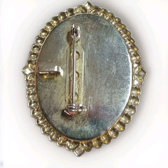 Vintage Cameo Brooch Christmas Candy Cane Pin Pendant Jewelry Holiday Festive - Picture 4 of 6